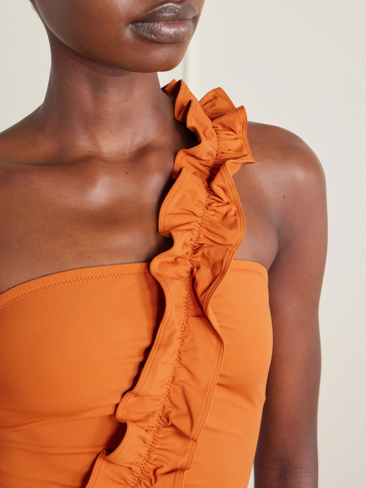 Ulla Johnson Capri One-shoulder One-piece Swimsuit In Orange