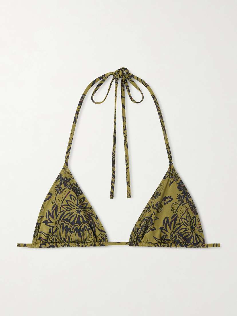 Ulla Johnson Maya Printed Triangle Bikini Top