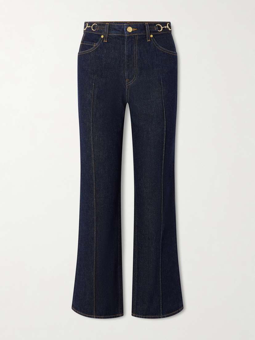 Ulla Johnson Agatha Embellished High-rise Straight-leg Jeans