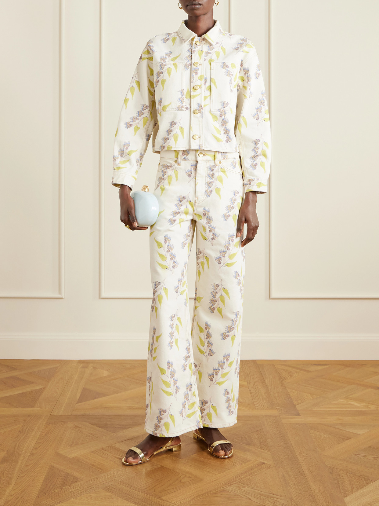 Willow Floral-Print Mid-Rise Wide- Leg