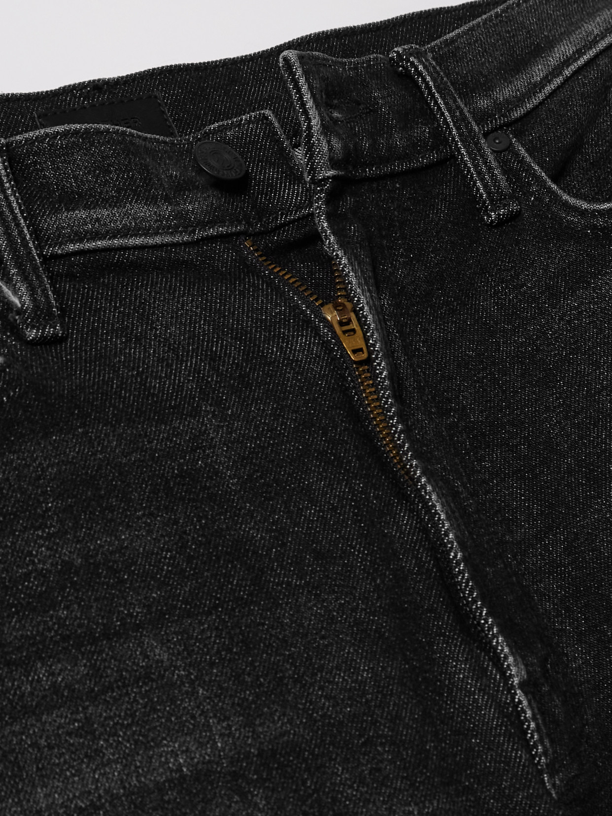 Mother The Rambler Zip Heel High-rise Straight-leg Jeans In Black