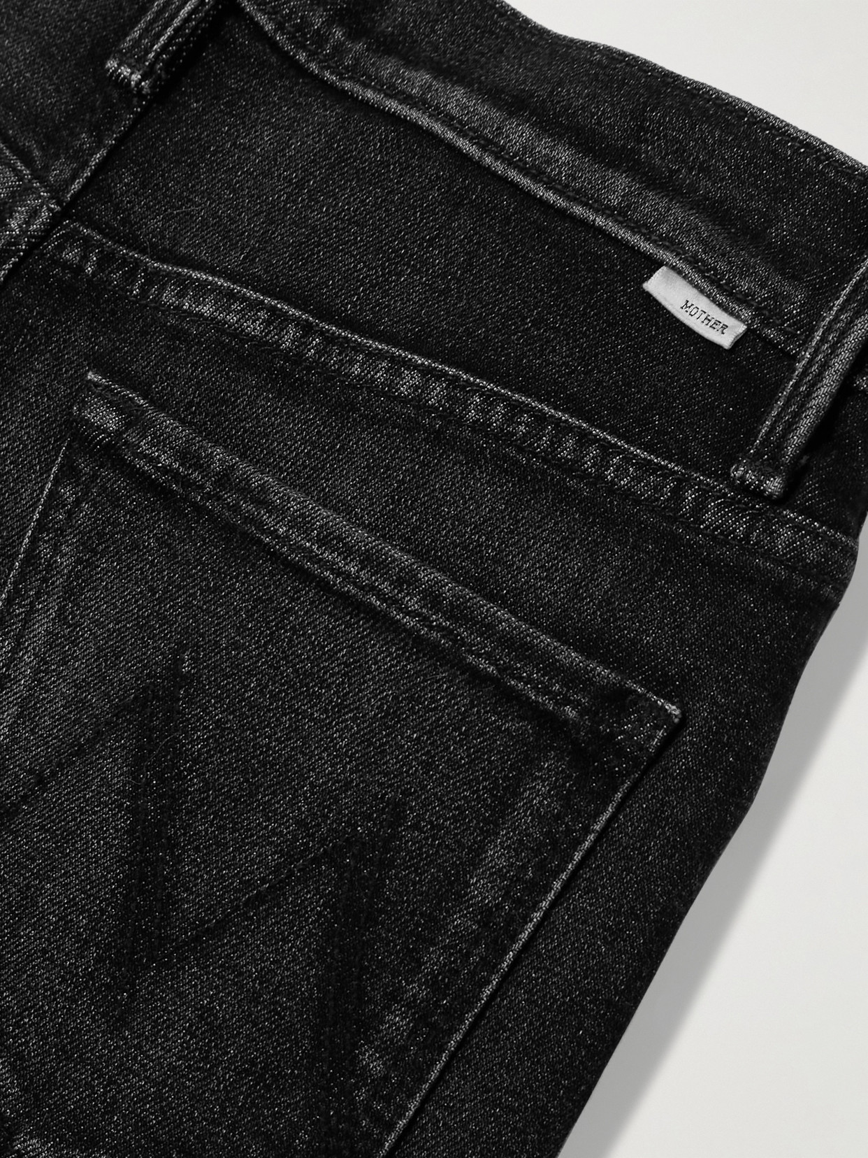 Mother The Rambler Zip Heel High-rise Straight-leg Jeans In Black