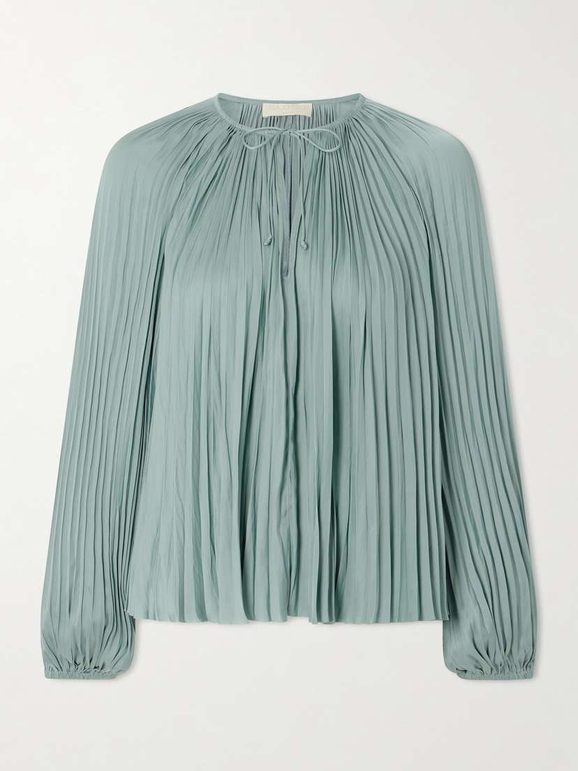 Ulla Johnson Electra Pleated Satin Blouse