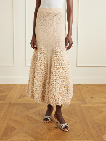 Ulla Johnson Nathalie ruffled alpaca-blend bouclé midi skirt