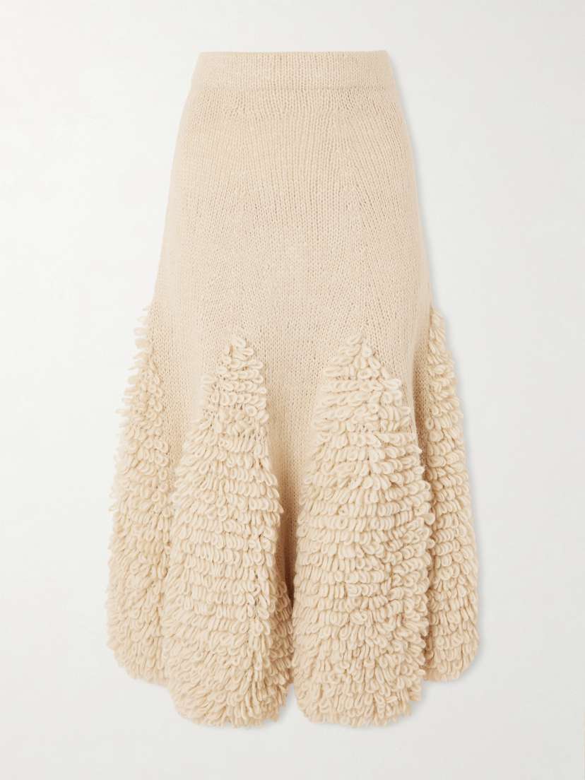 Ulla Johnson Nathalie Ruffled Alpaca-blend Bouclé Midi Skirt