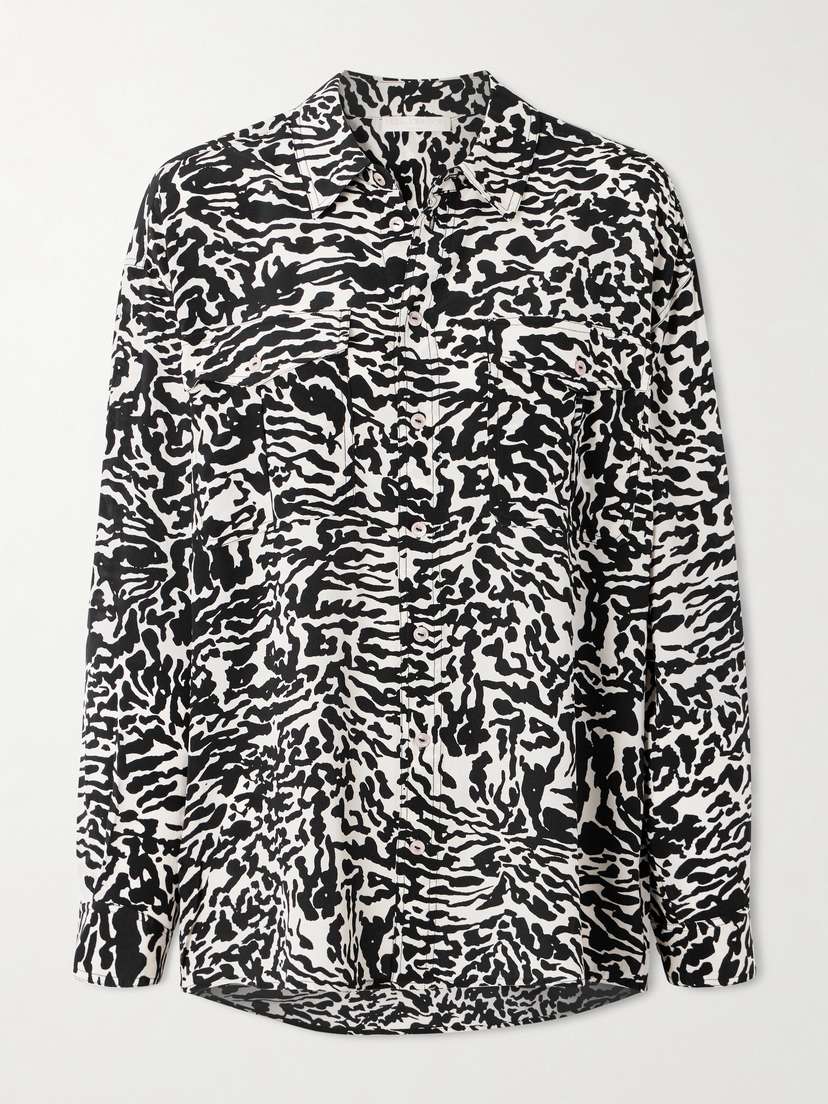 Ulla Johnson Soren Zebra-print Silk Crepe De Chine Shirt