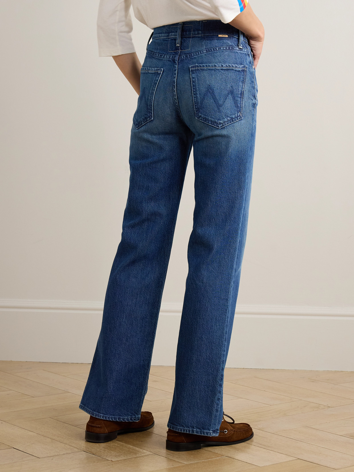 Mother The Kick It High-rise Straight-leg Jeans In Blue