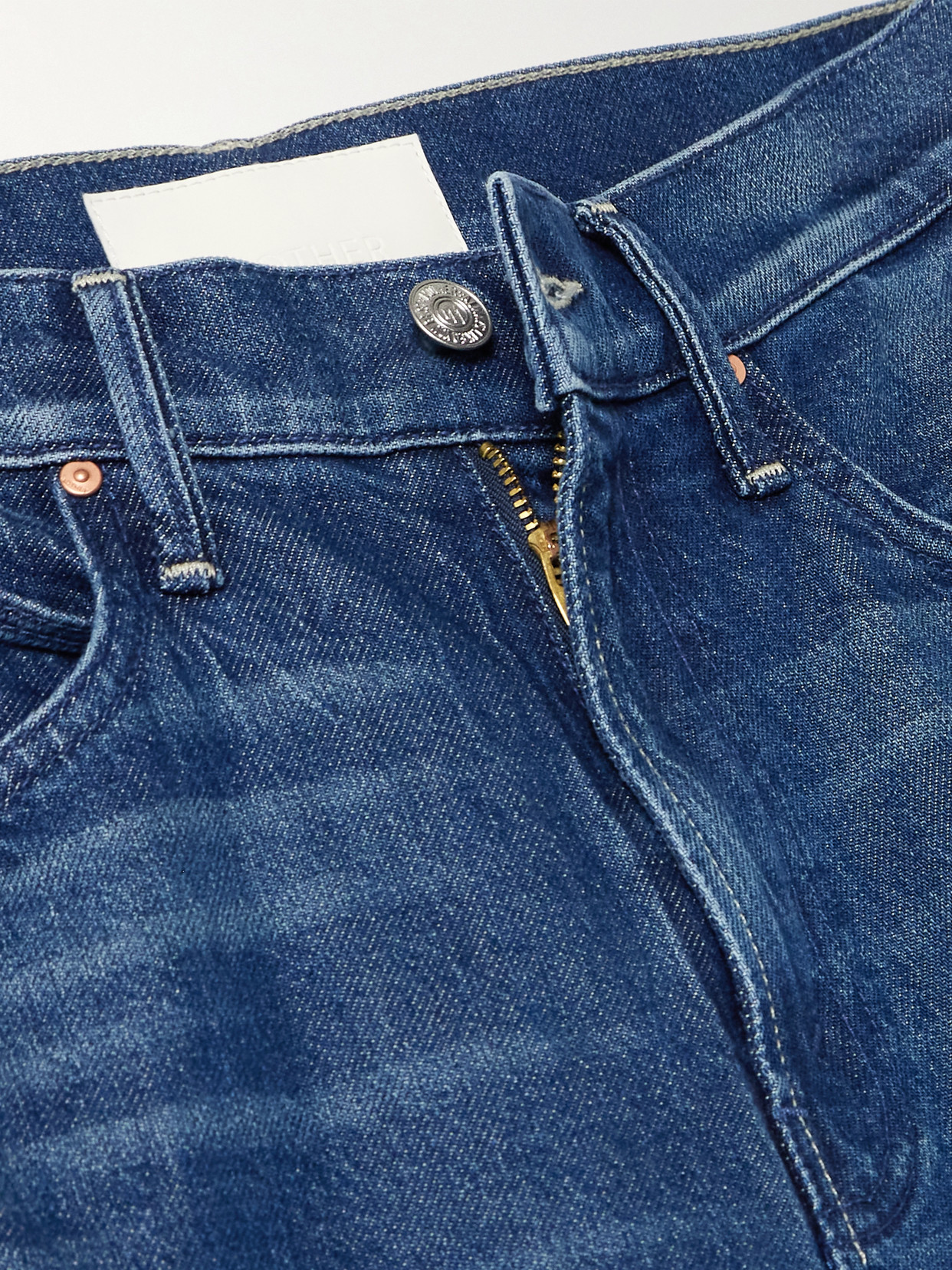 Mother The Kick It High-rise Straight-leg Jeans In Blue