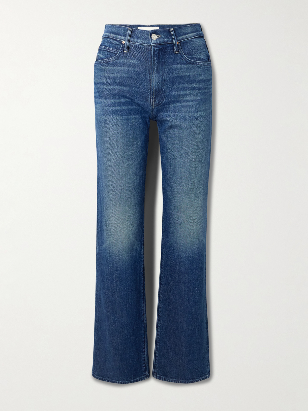 Mother The Kick It High-rise Straight-leg Jeans In Blue