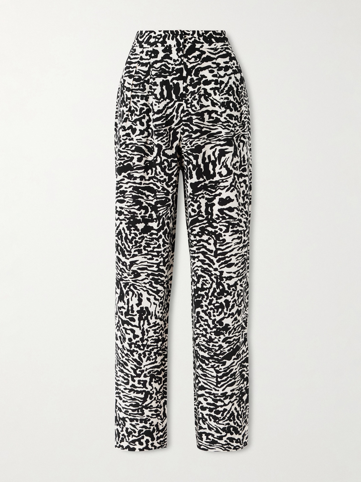 Ulla Johnson Aviva Printed Silk Crepe De Chine Wide-leg Pants In Black