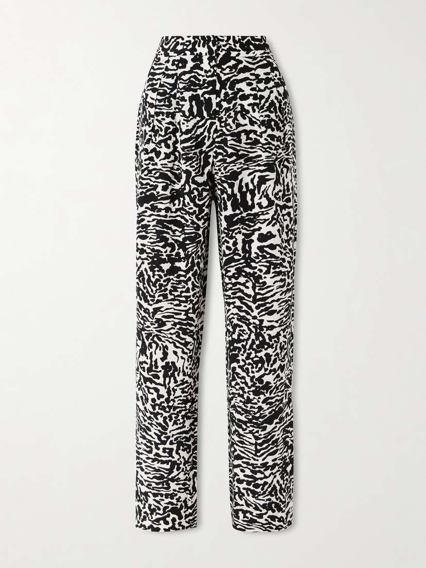 Ulla Johnson Aviva Printed Silk Crepe De Chine Wide-leg Pants