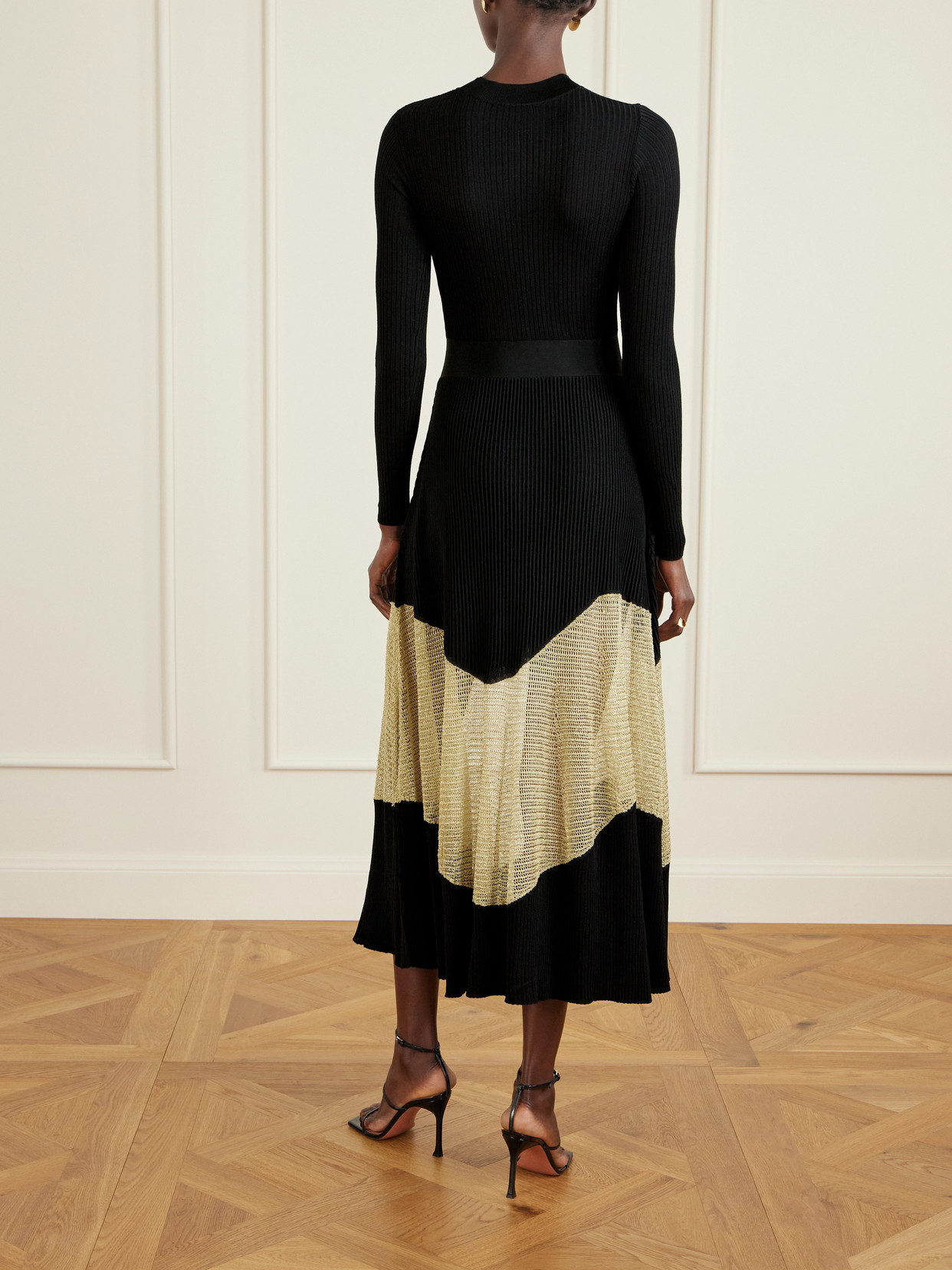 Ulla Johnson Roanne Metallic Knitted Midi Dress In Multi