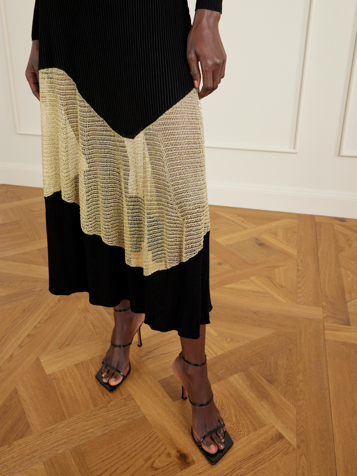 Ulla Johnson Roanne Metallic Knitted Midi Dress In Multi