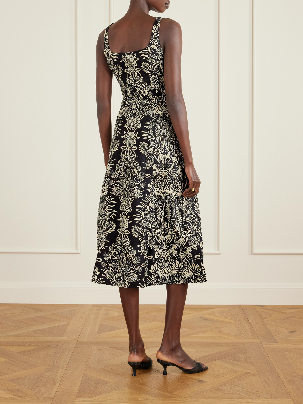 Ulla Johnson Natali Floral-print Cotton Midi Dress In Blue