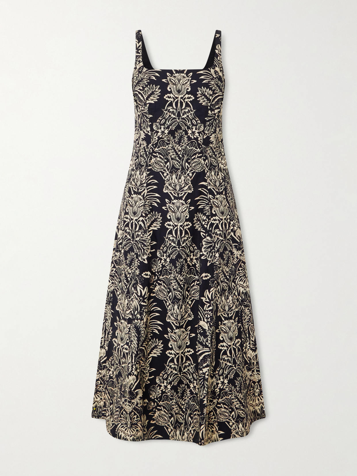 Ulla Johnson Natali Floral-print Cotton Midi Dress In Blue