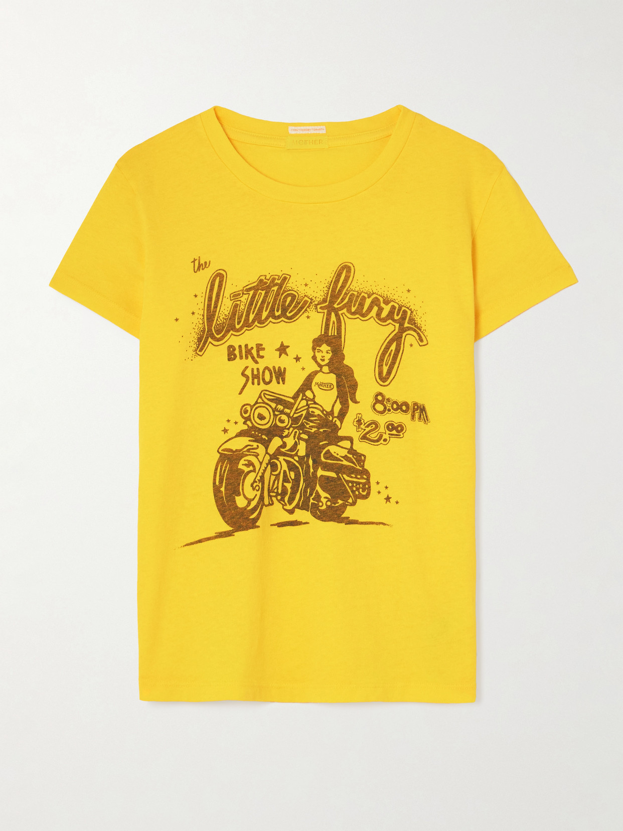 Mother Womens The Boxy Goodie Goodie Graphic-print Cotton-jersey T-shirt Little Fury In Yellow