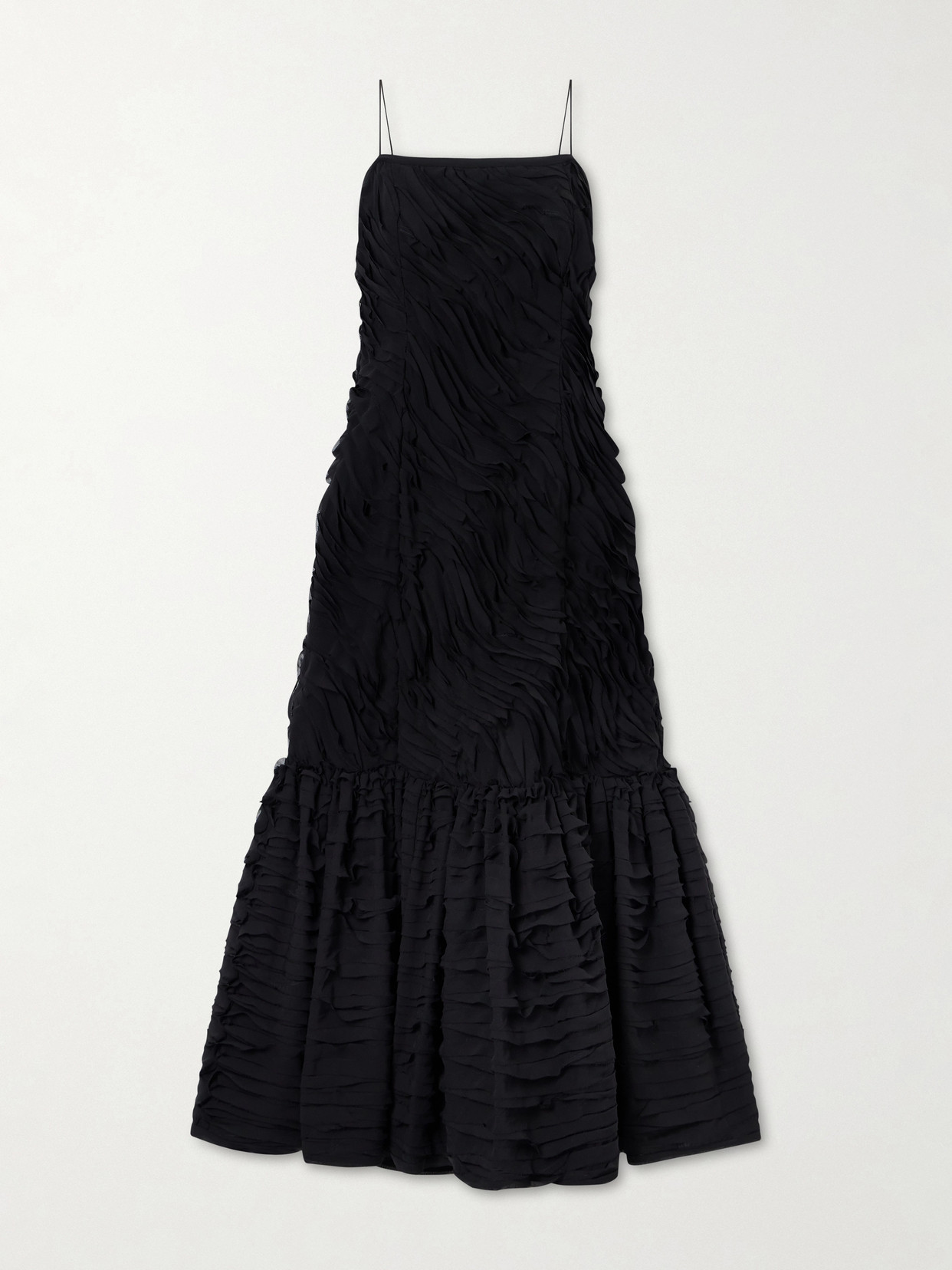 Ulla Johnson Augustina Cami Long Trumpet Dress In Noir In Black