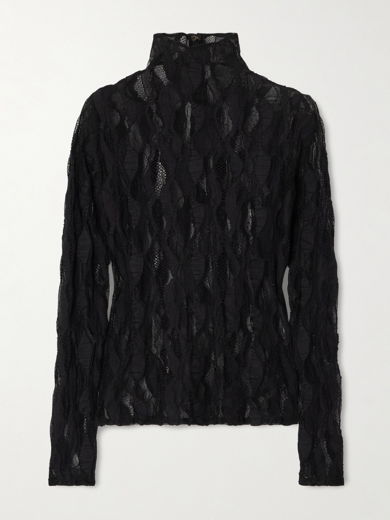 Ulla Johnson Ulyssa Cotton-blend Lace Turtleneck Blouse In Black