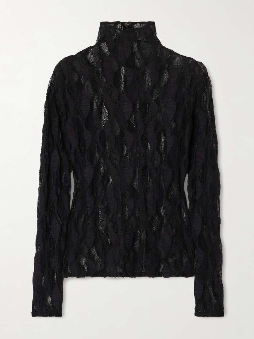 Ulla Johnson Ulyssa Cotton-blend Lace Turtleneck Blouse