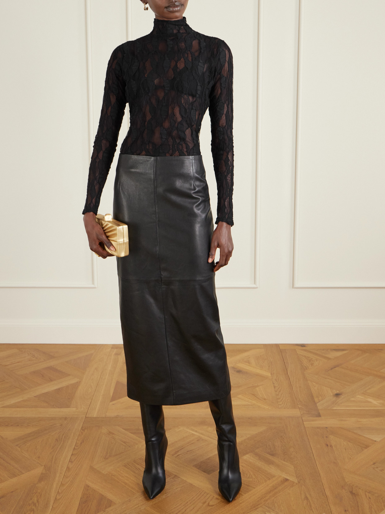 Ulla Johnson Ulyssa Cotton-blend Lace Turtleneck Blouse In Black