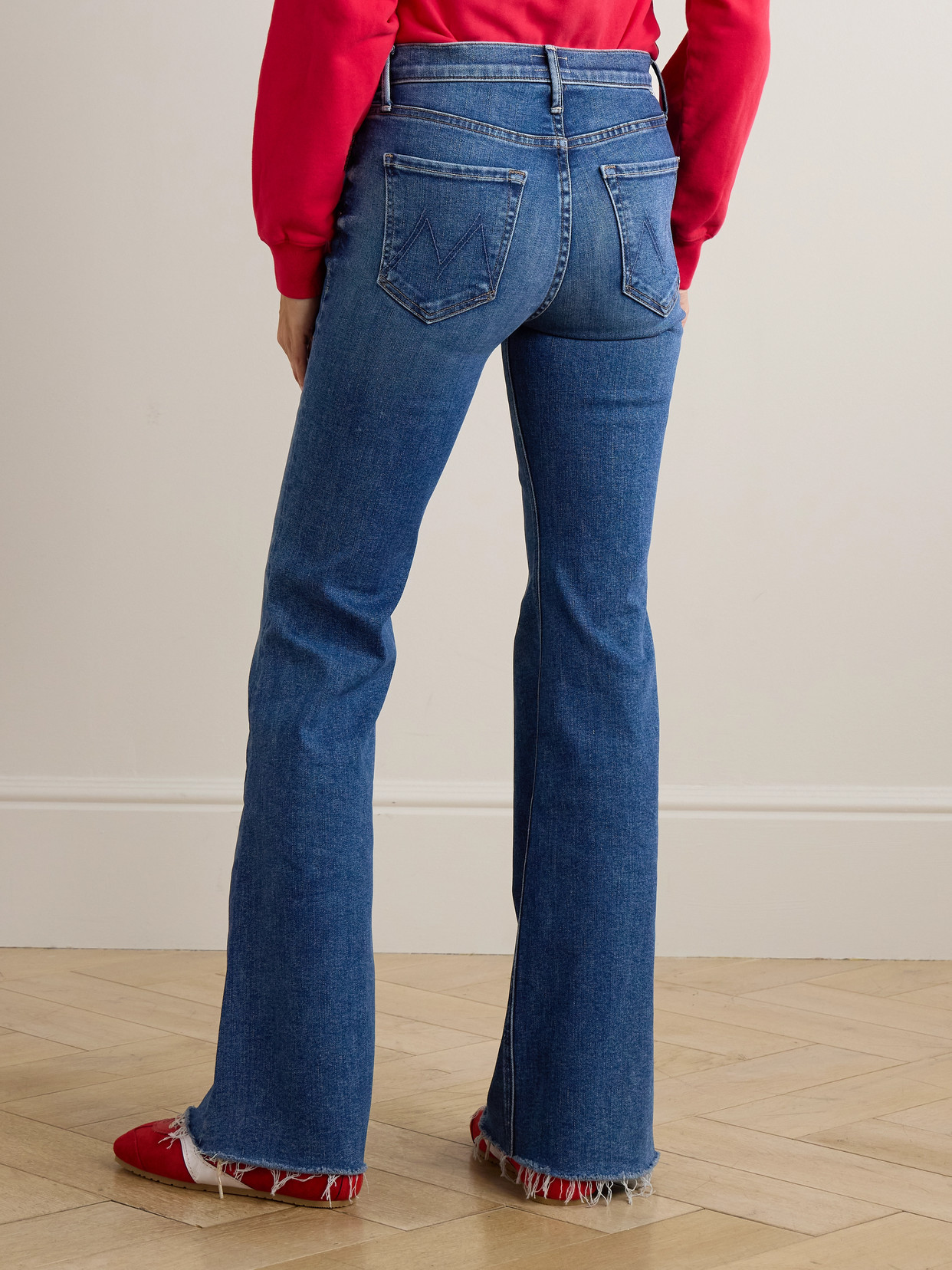 The Doozy Sneak Fray High-Rise Flared Jeans