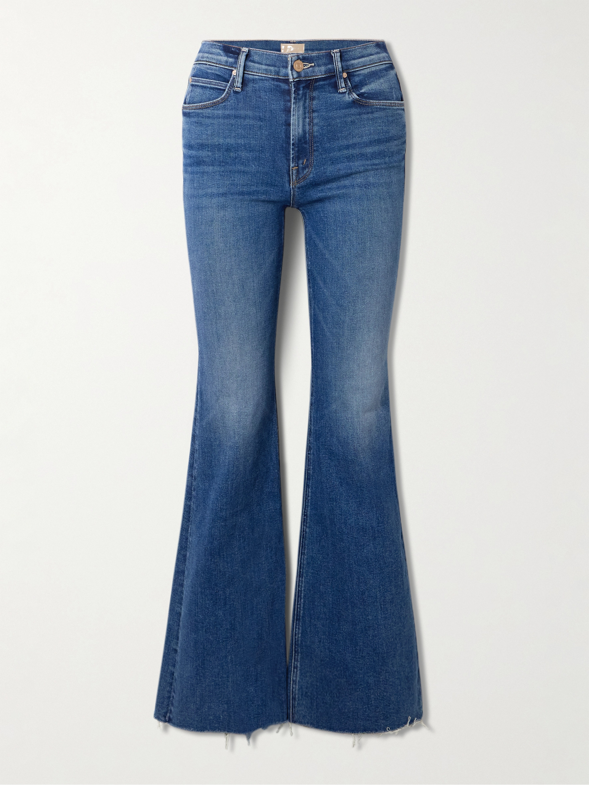 MOTHER - The Doozy Sneak Fray high-rise flared jeans | Plush