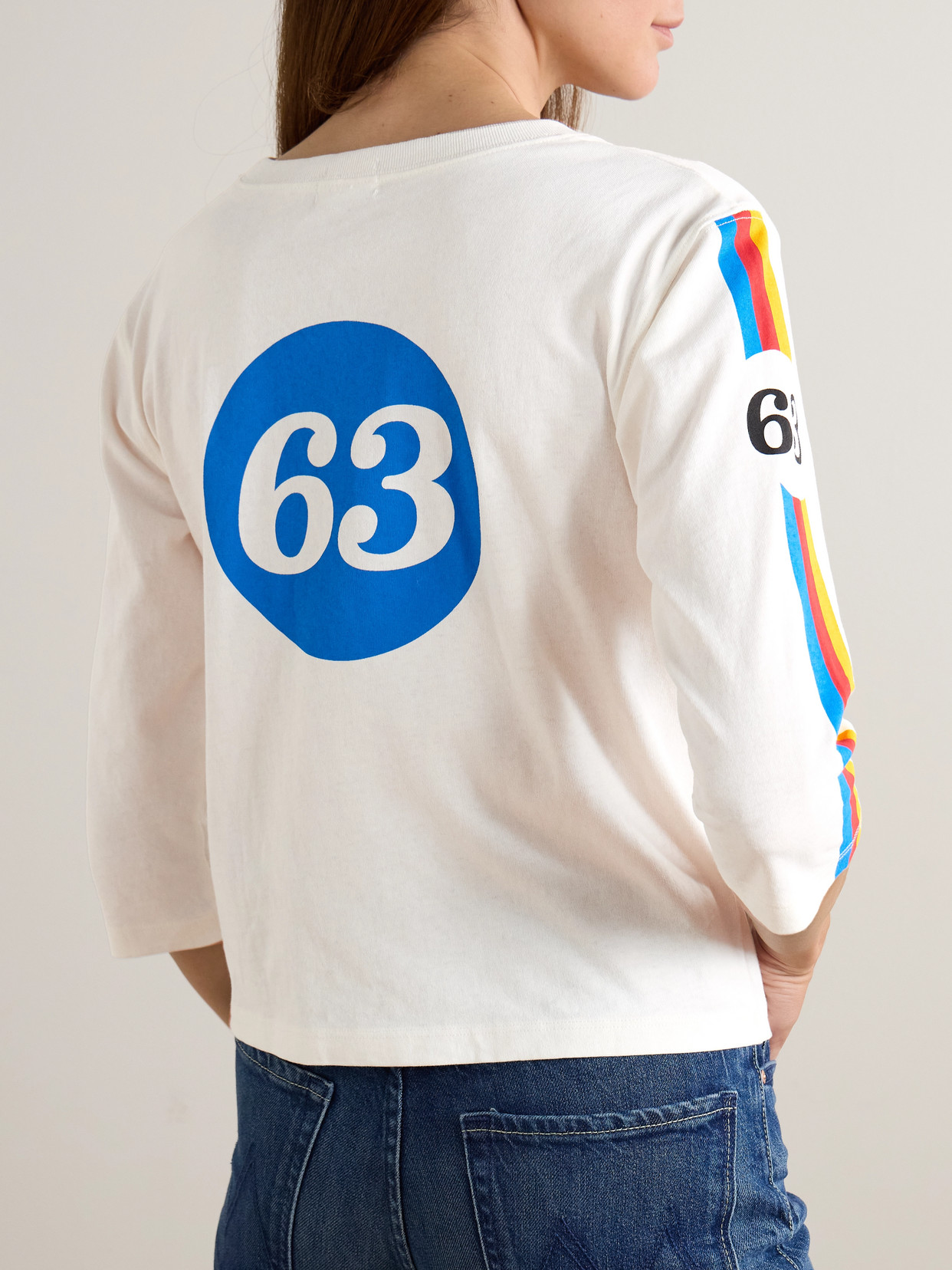 Mother The Better Half Printed Cotton-jersey T-shirt In White