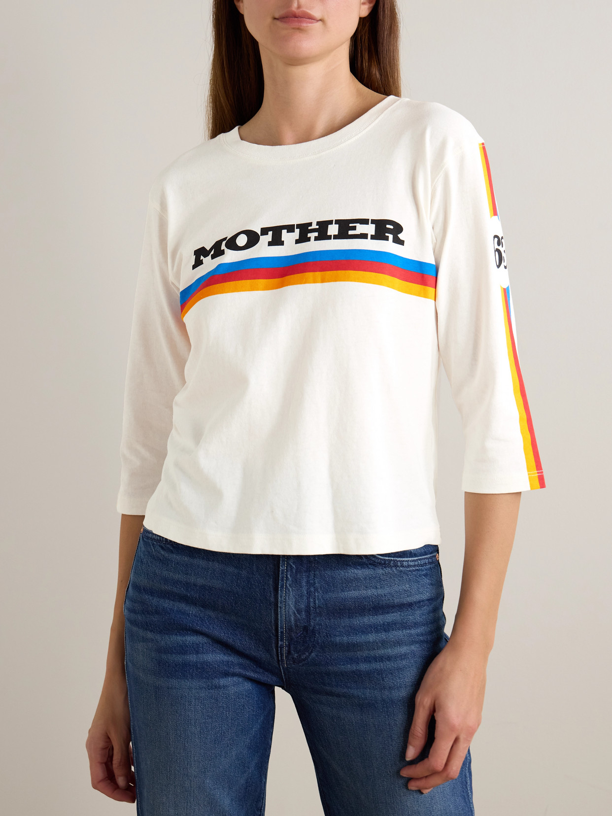 Mother The Better Half Printed Cotton-jersey T-shirt In White