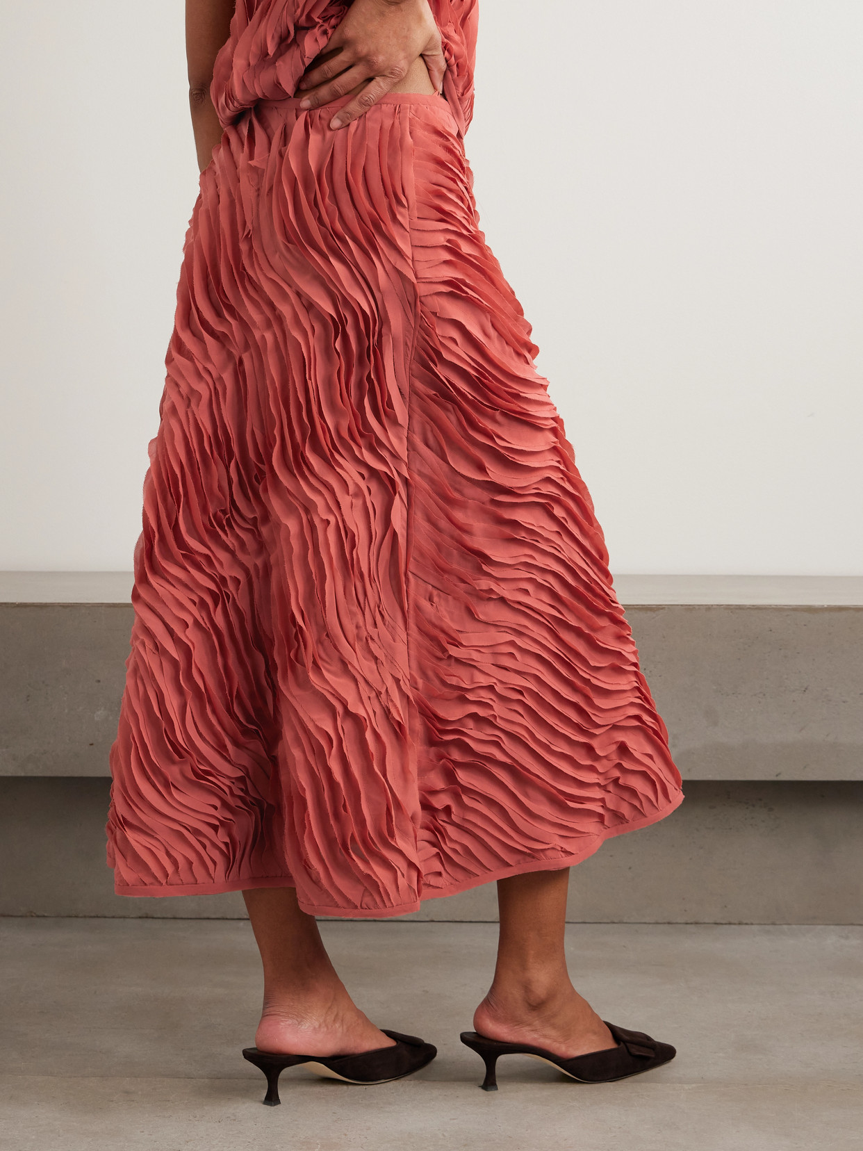 Amiko Ruffled Chiffon Midi