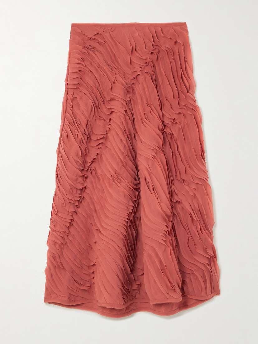 Ulla Johnson Amiko Ruffled Chiffon Midi Skirt