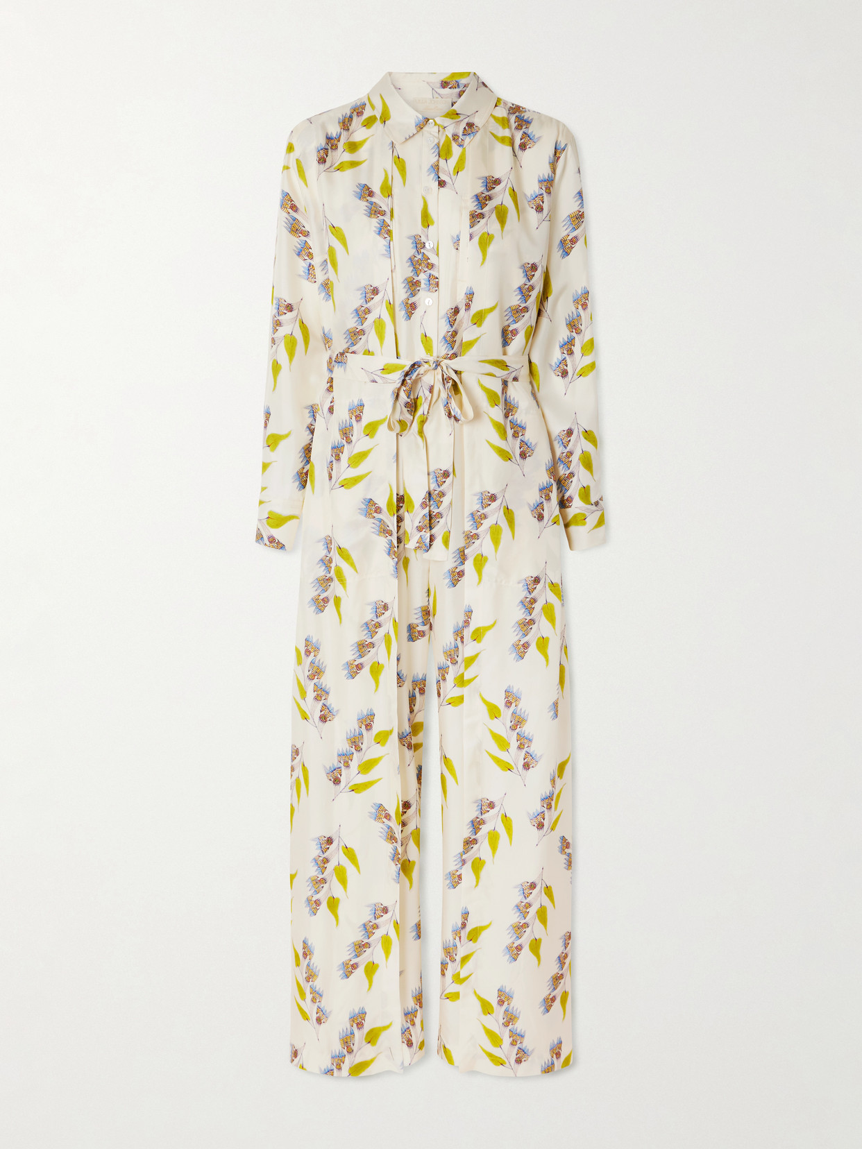 Ulla Johnson Bricolage Belted Floral-print Silk-twill Jumpsuit In Multi