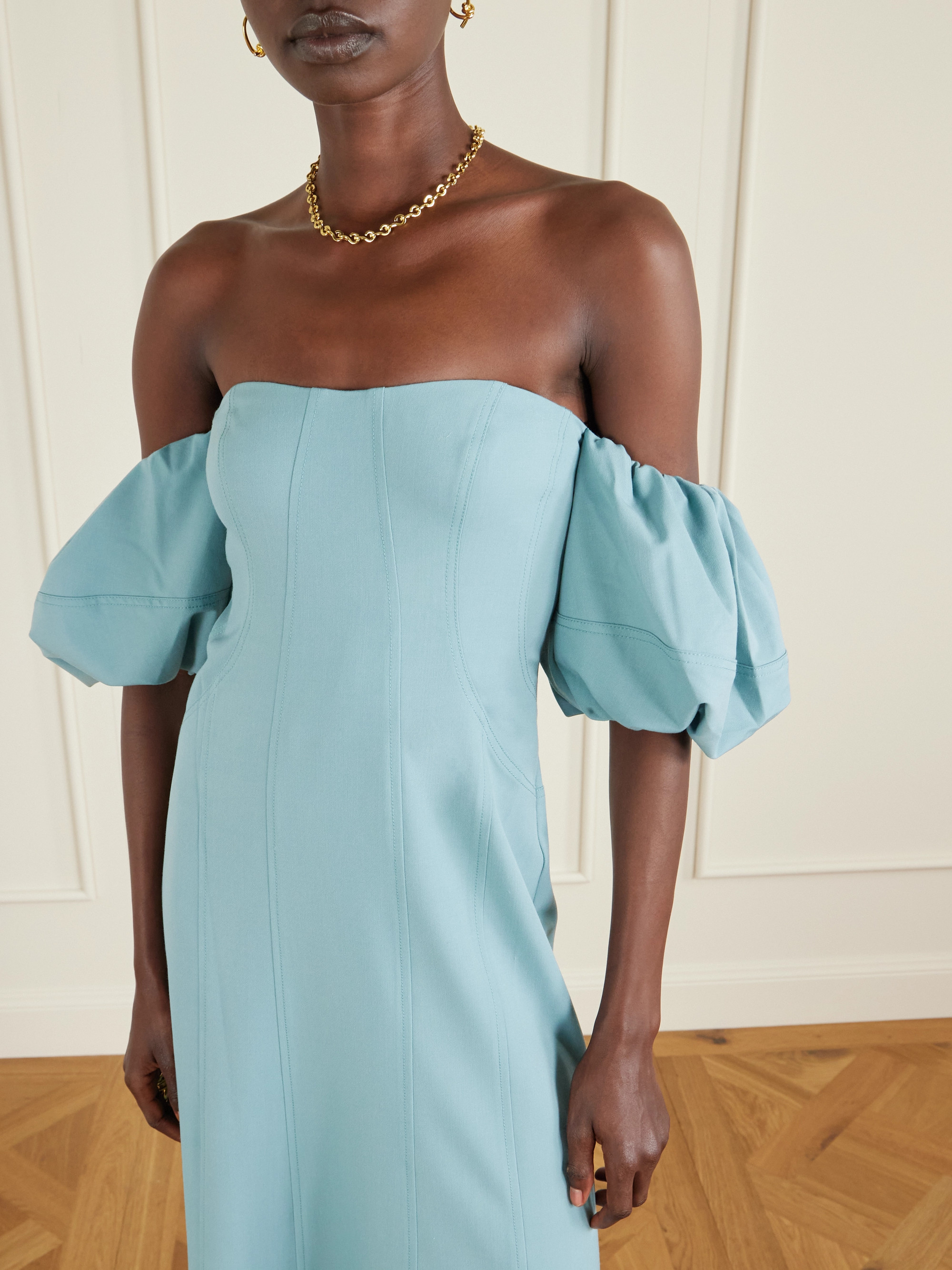ulla johnson off the shoulder dresses Ulla Johnson Lila Off-the-Shoulder Cotton Poplin Mini Dress