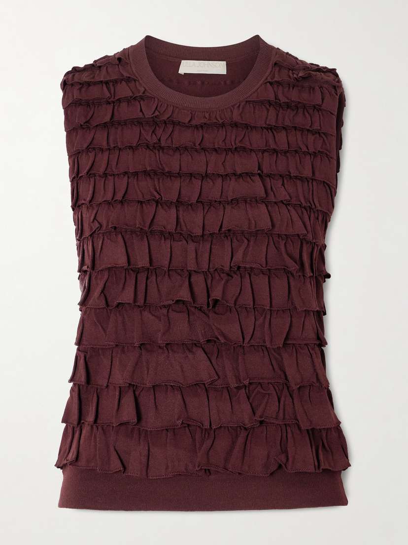 Ulla Johnson Lula Tiered Ruffled Jersey Top