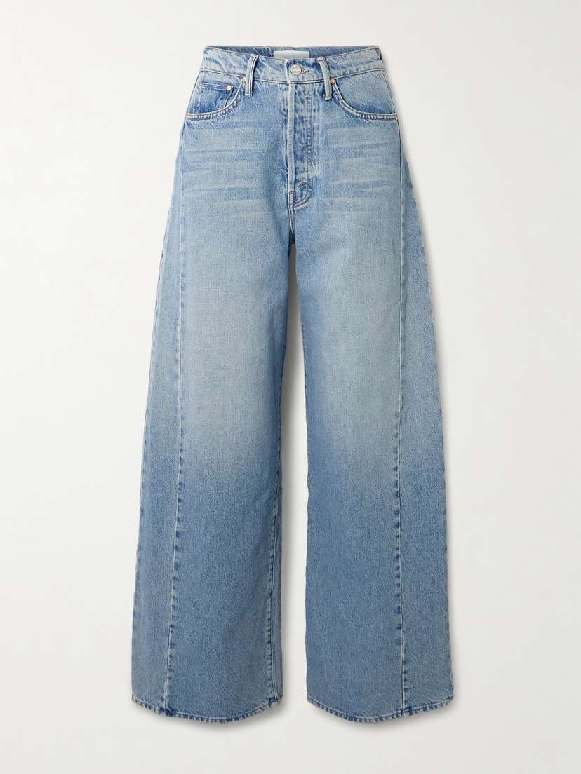Mother The Pipe Dream Button Sneak High-rise Wide-leg Jeans