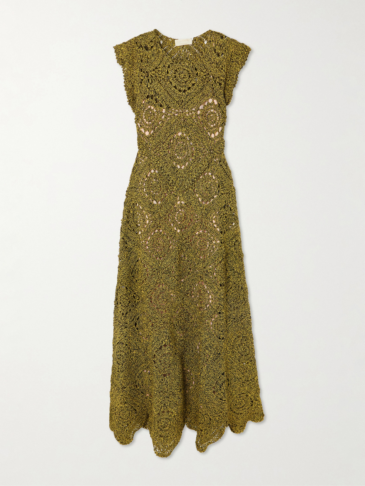 Ulla Johnson Annalisa Crocheted Cotton Maxi Dress In Green