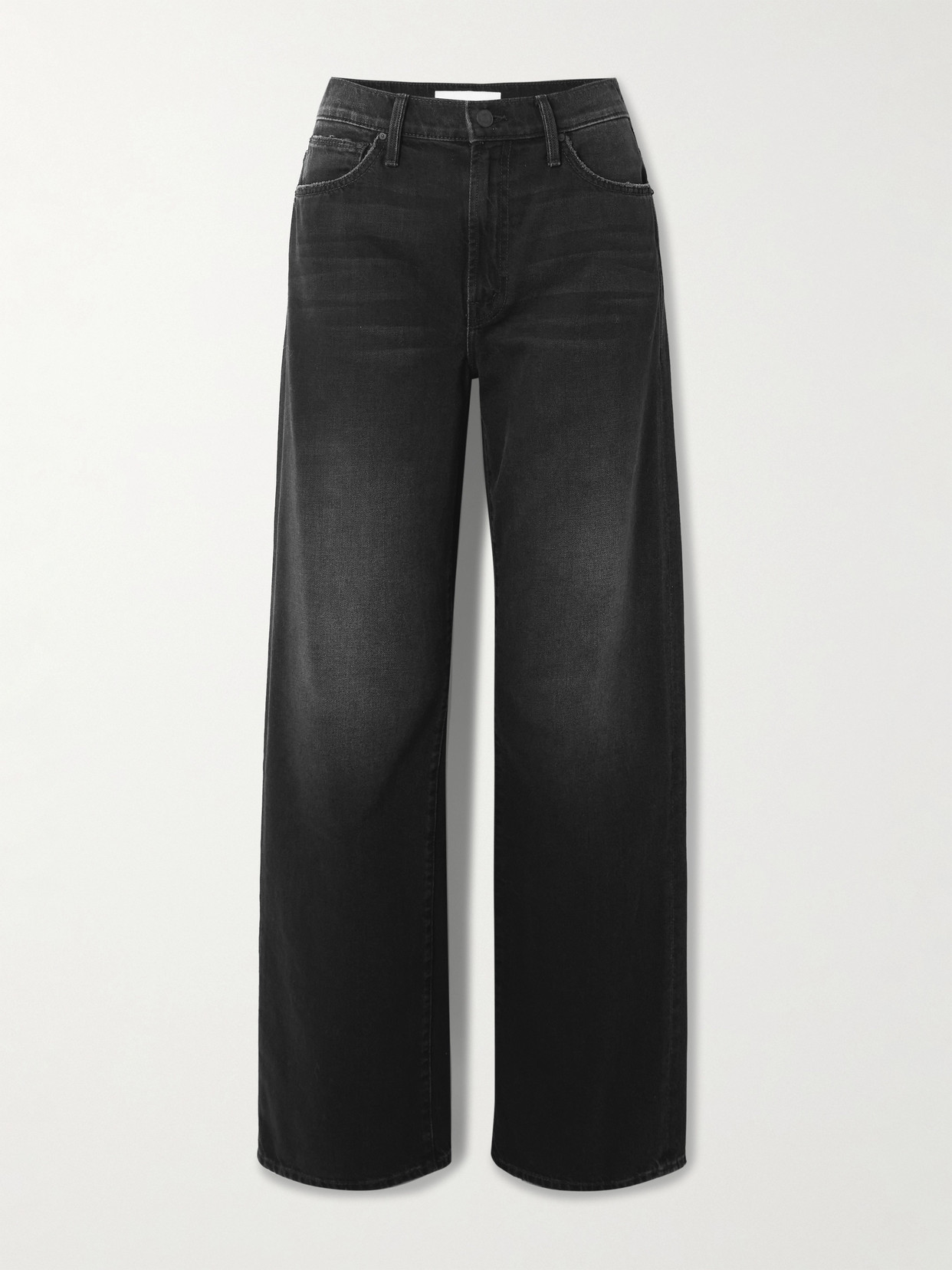 Mother The Dodger Sneak Mid-rise Wide-leg Jeans In Black