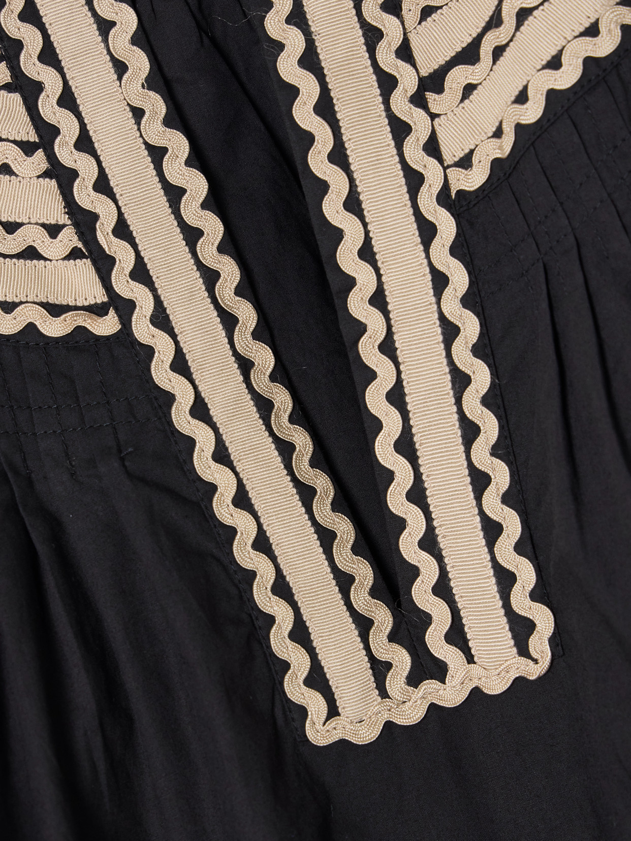 Laurenza Ricrac And Grosgrain-Trimmed Cotton-Poplin Blouse
