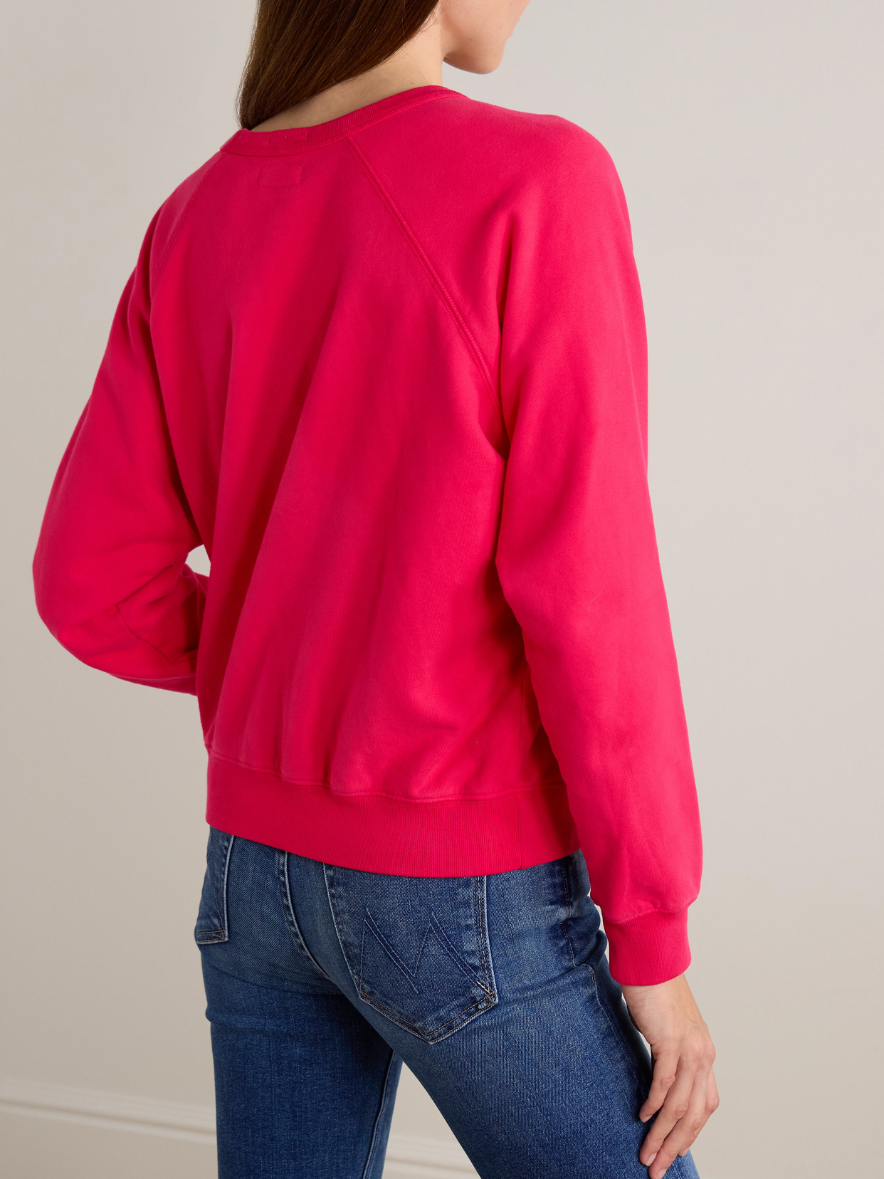 Mother The Concert Printed Cotton-jersey Sweatshirt In Red