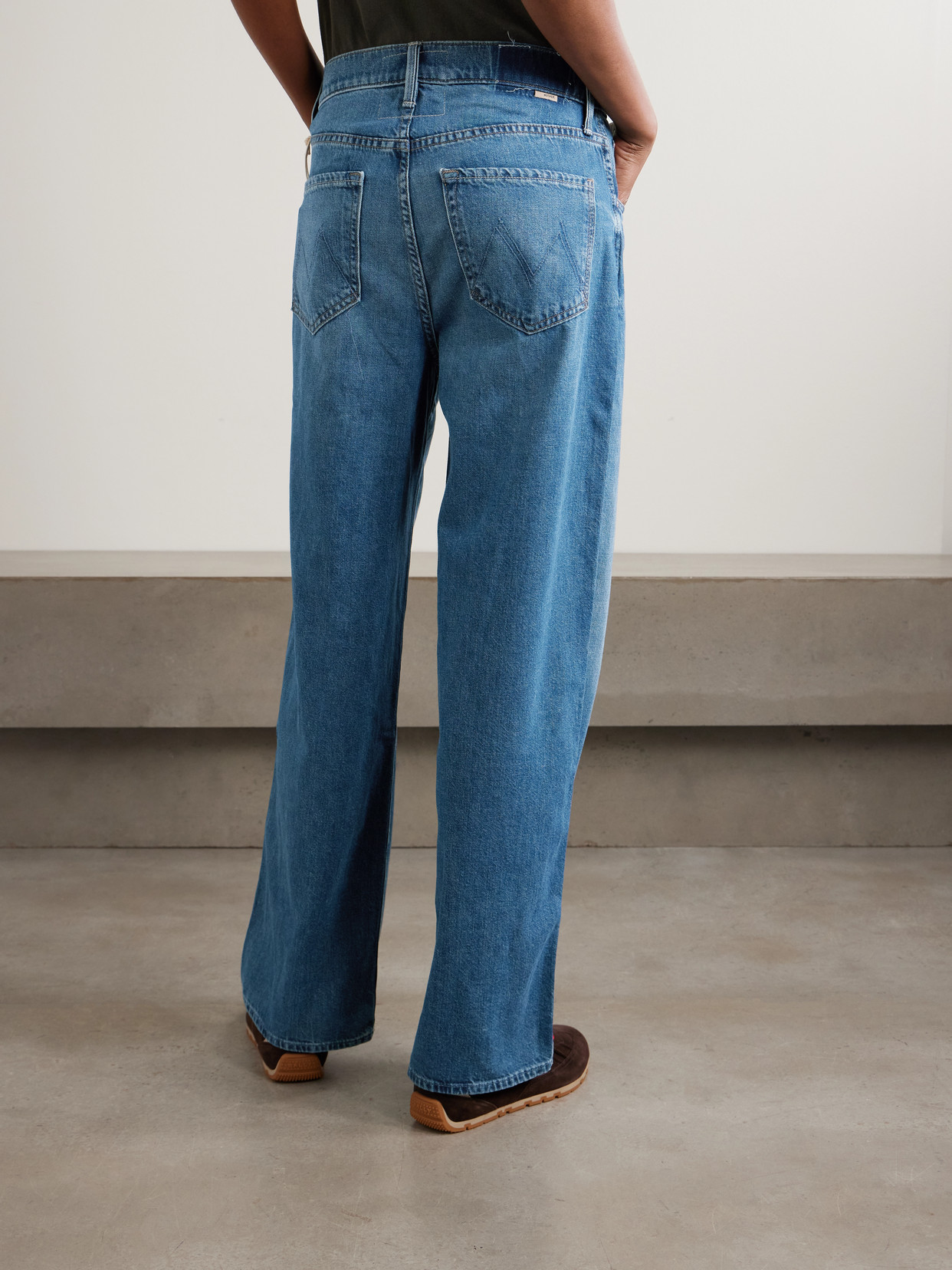 Mother The Delinquent Nerdy Mid-rise Wide-leg Jeans In Blue