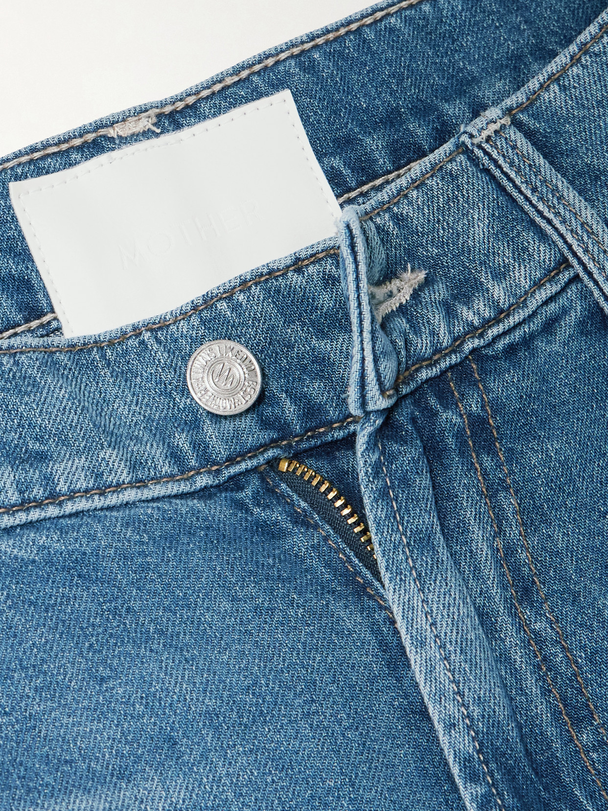 Mother The Delinquent Nerdy Mid-rise Wide-leg Jeans In Blue