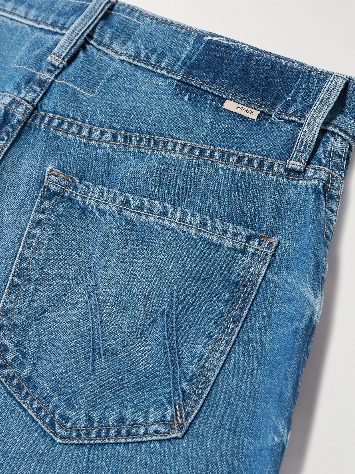 Mother The Delinquent Nerdy Mid-rise Wide-leg Jeans In Blue