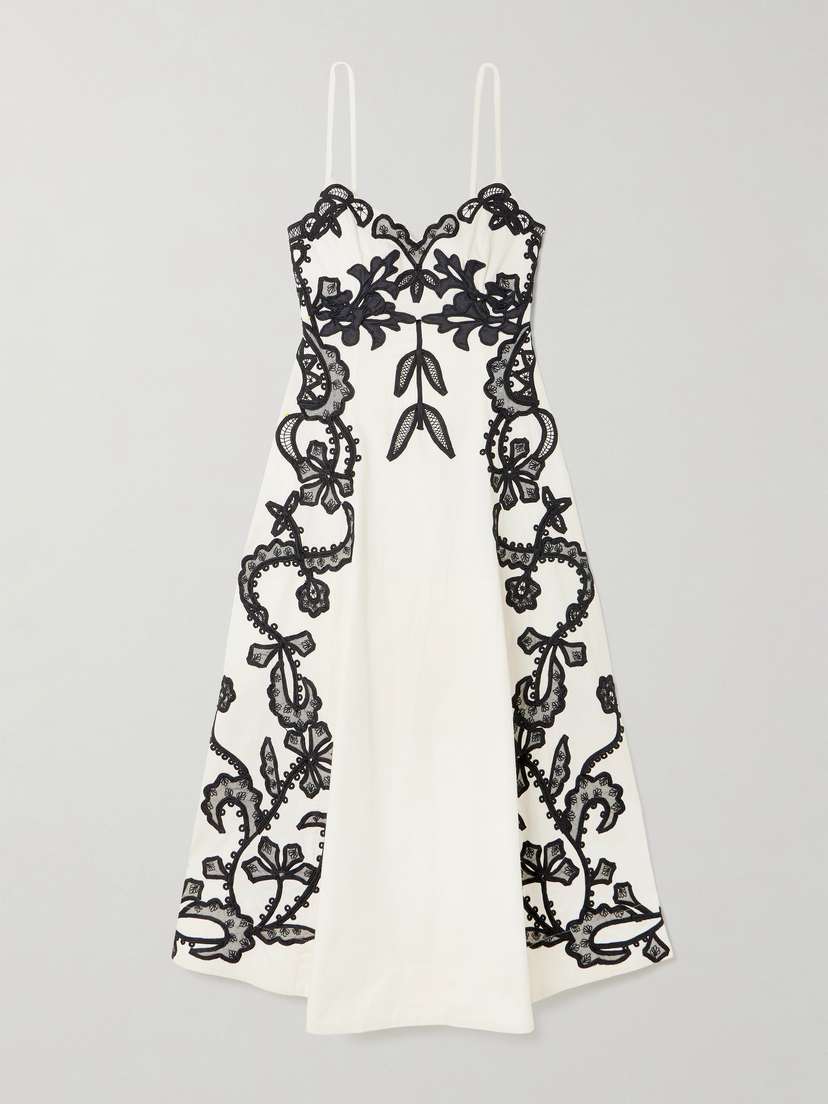 Ulla Johnson Miray Appliquéd Cotton Midi Dress