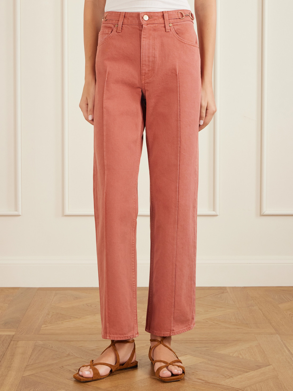 Agatha Embellished High-Rise Straight-Leg Jeans