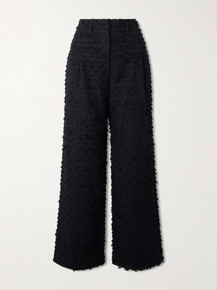 Ulla Johnson Beatrix Fringed Cotton-twill Wide-leg Pants