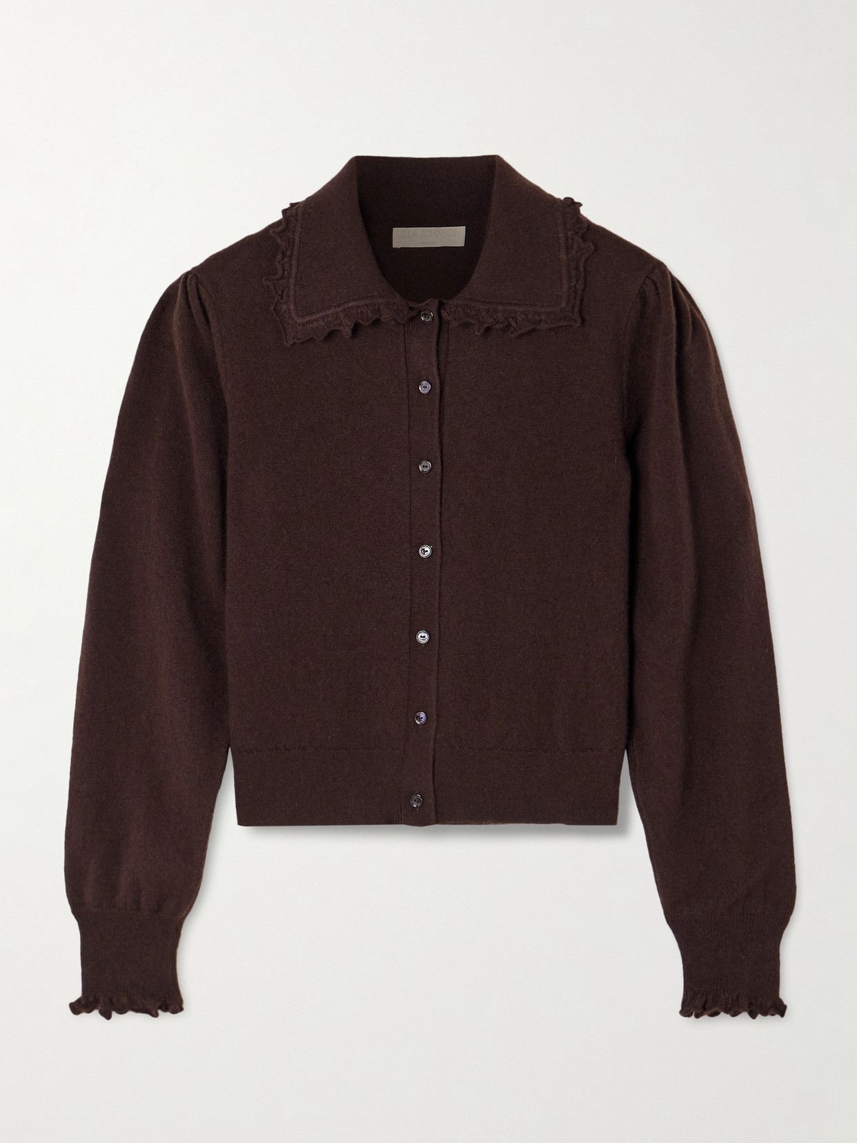 Ulla Johnson Kalila Ruffled Cashmere Cardigan In Brown