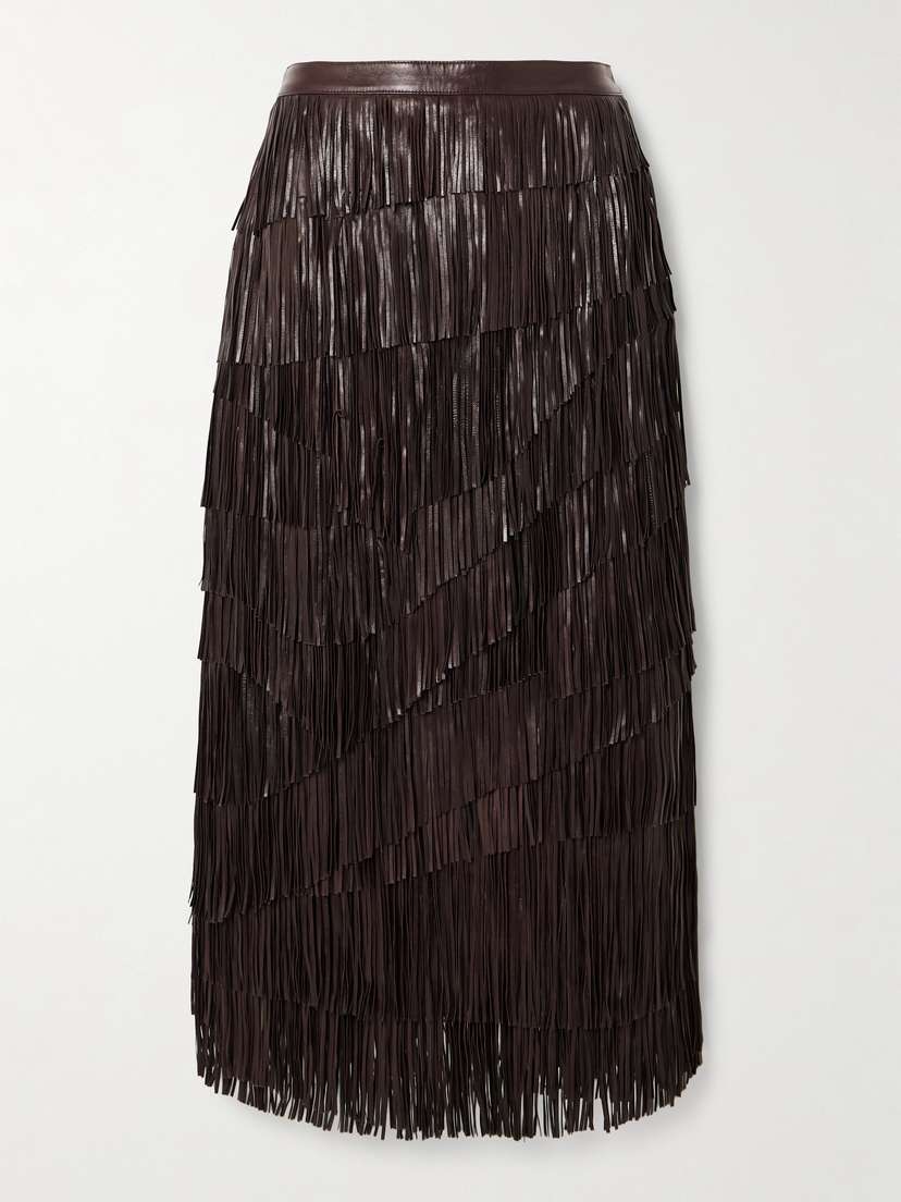 Ulla Johnson Therese Fringed Leather Skirt