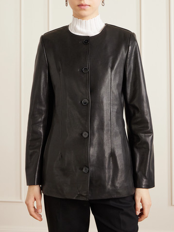 NOUR HAMMOUR Maud paneled leather jacket