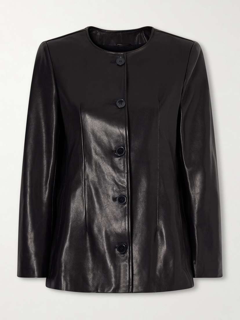 Nour Hammour Maud Paneled Leather Jacket