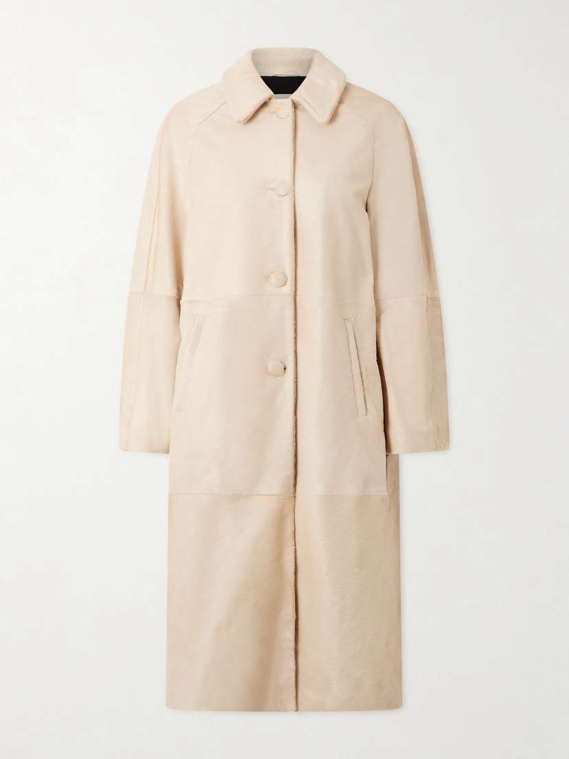 Nour Hammour Paneled Calf Hair Coat