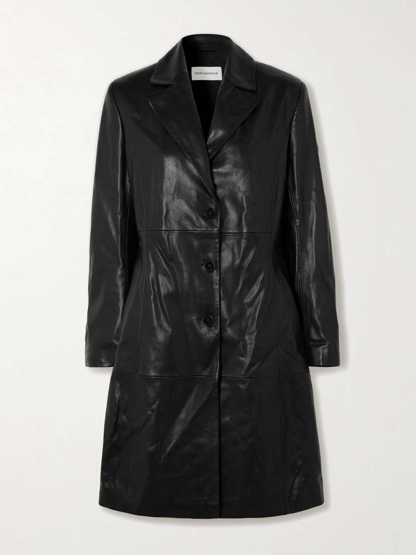 Nour Hammour Eames Paneled Leather Jacket